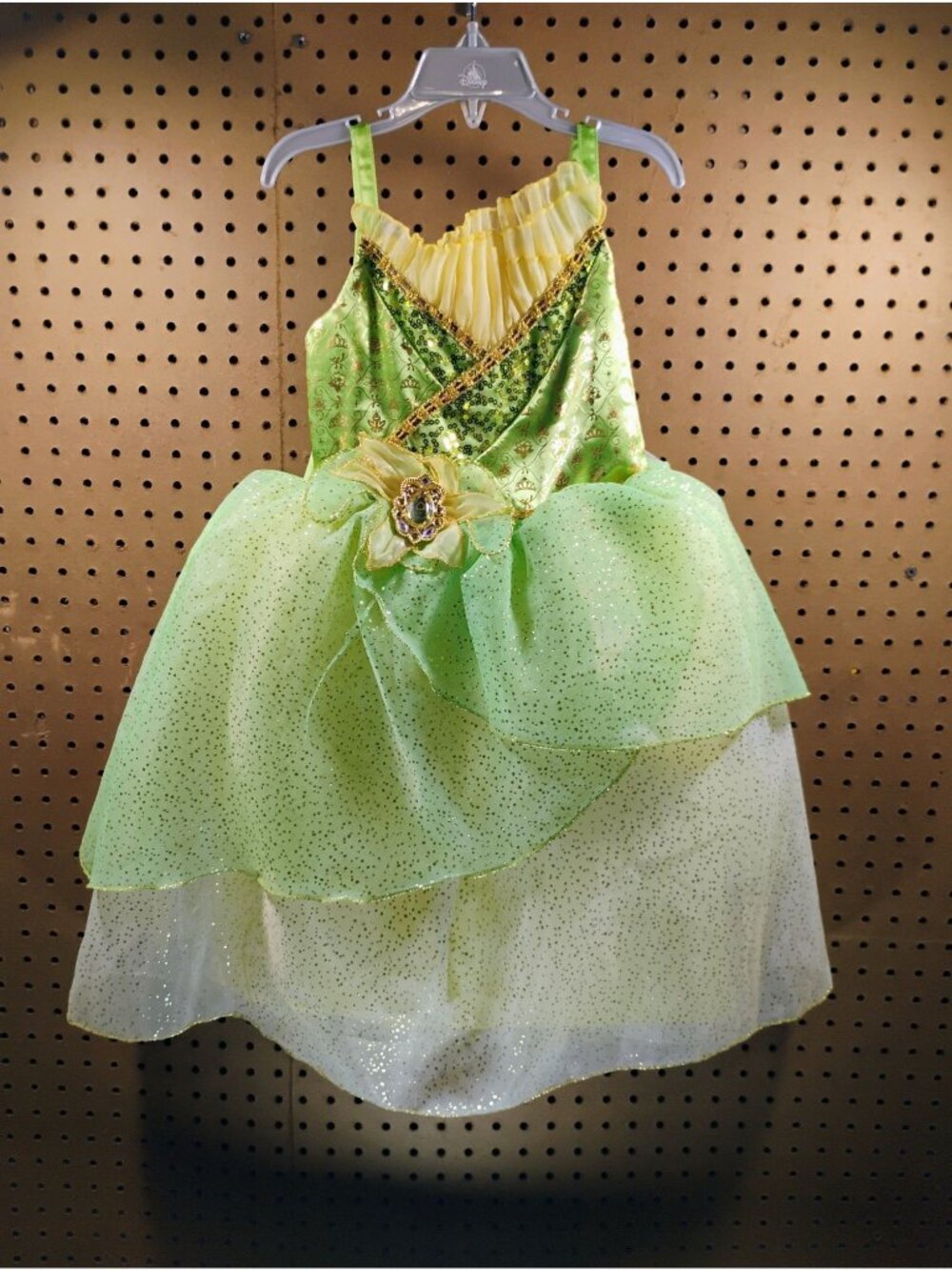 Disney Princess Tiana Costume Dress Glittery Green Size 4